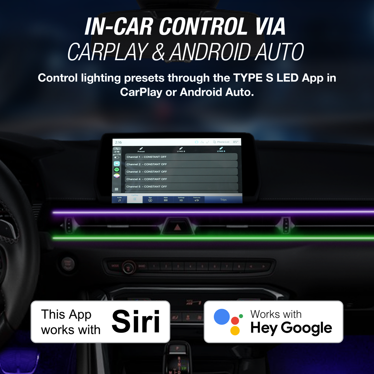 TYPE S Formula DRIFT Pro Series PSL Smart Ultra-Slim LED GS Trim + Footwell Lighting Kit