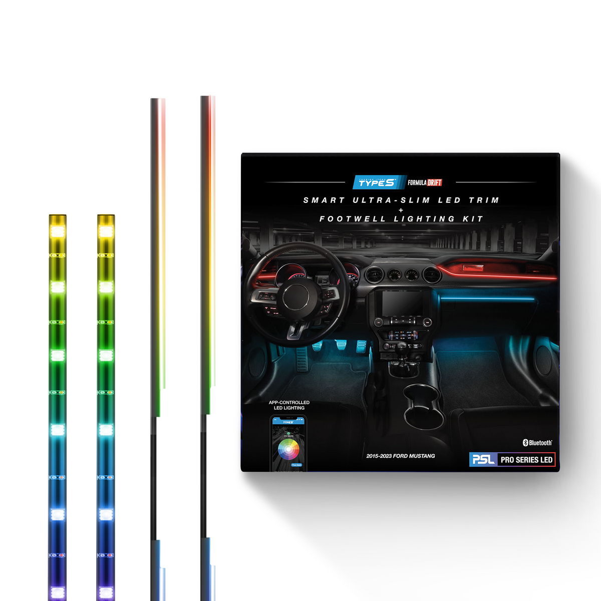 TYPE S Formula DRIFT Pro Series PSL Smart Ultra-Slim LED GS Trim + Footwell Lighting Kit - S550 Mustang