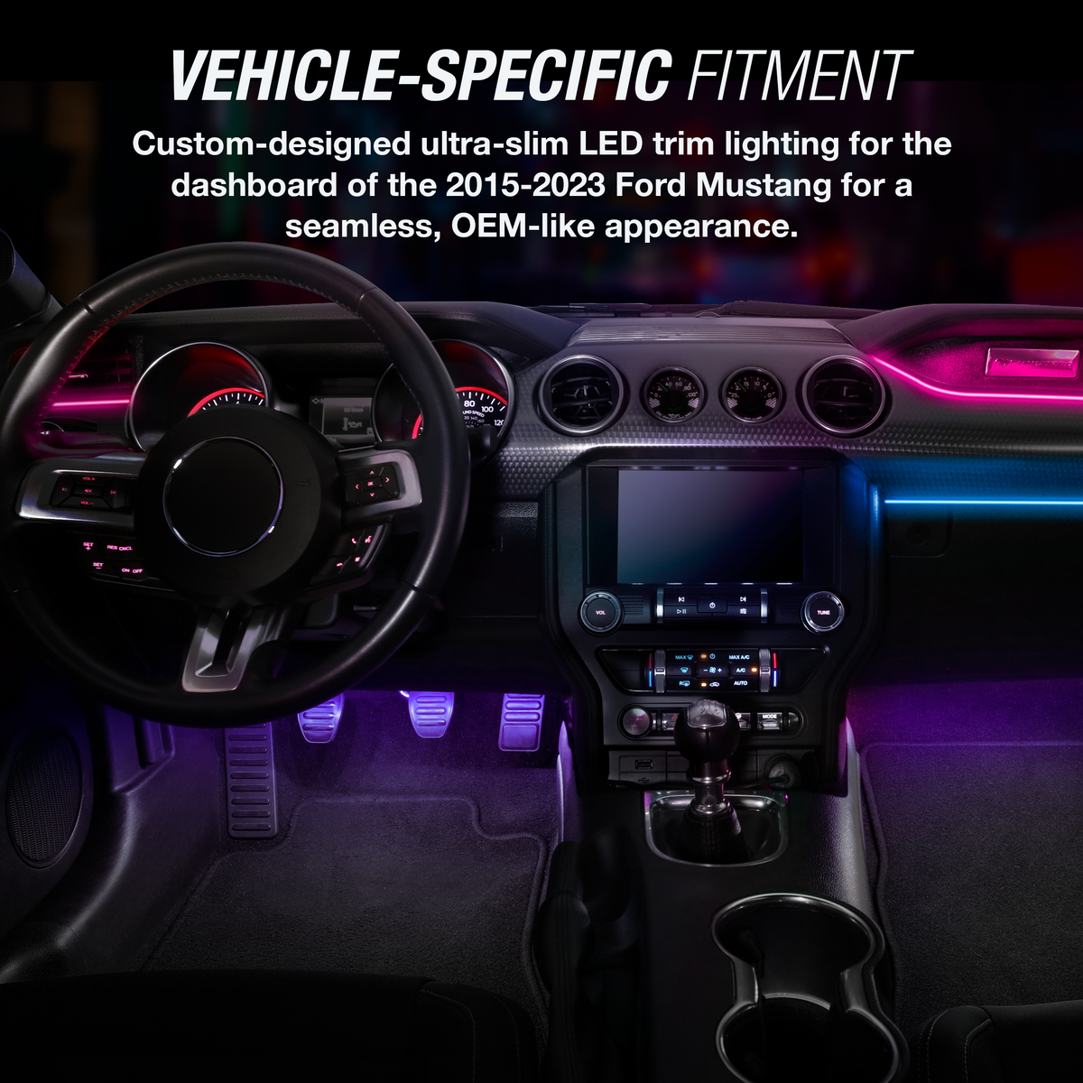 TYPE S Formula DRIFT Pro Series PSL Smart Ultra-Slim LED GS Trim + Footwell Lighting Kit - S550 Mustang