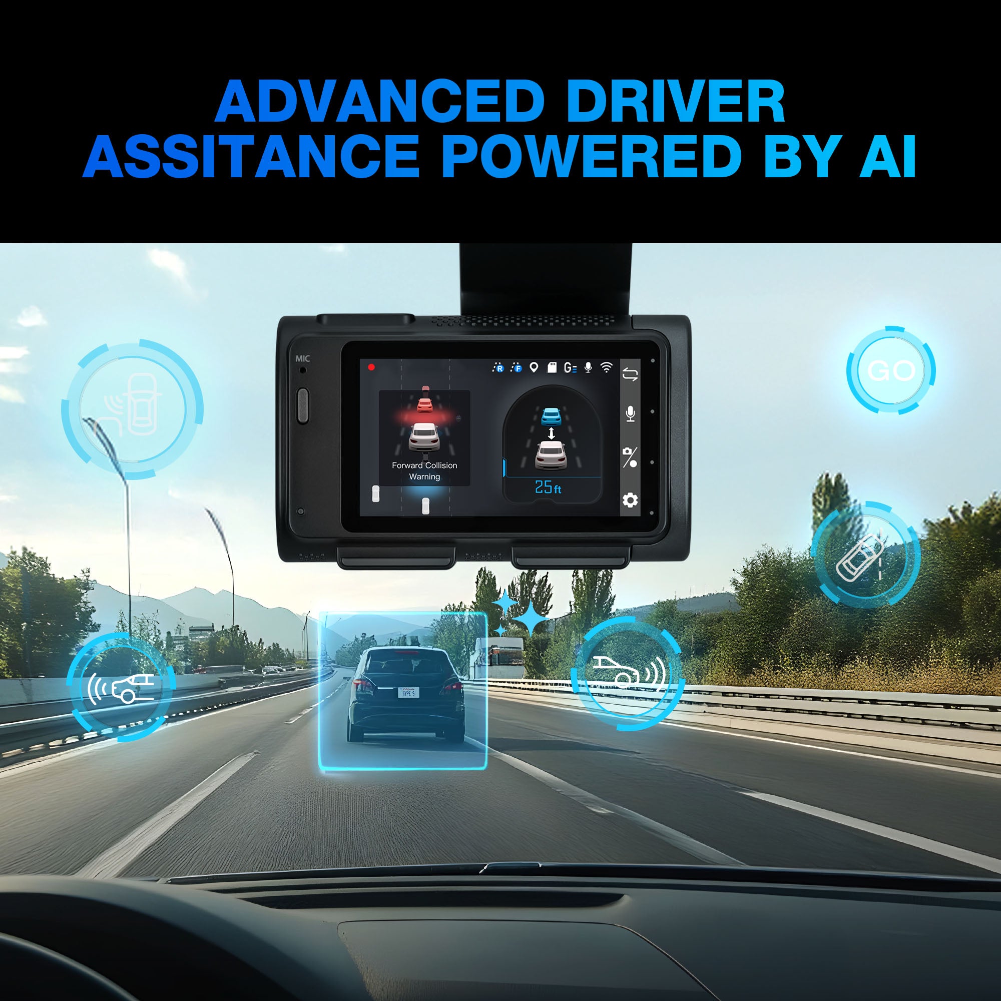 T400 PLUS 4K AI Dash Cam with Full-Coverage Advanced Driver Assistant