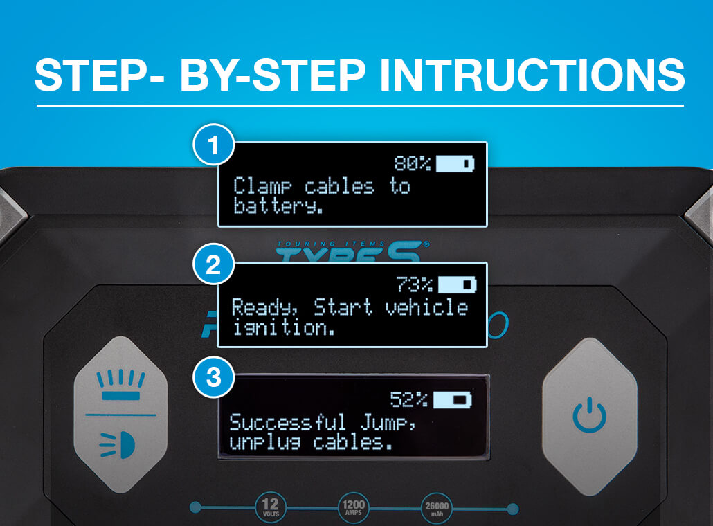 TYPE S 12V 9.0L ProJump™ Battery Jump Starter with JumpGuide™ and 26,000 mAh Power Bank