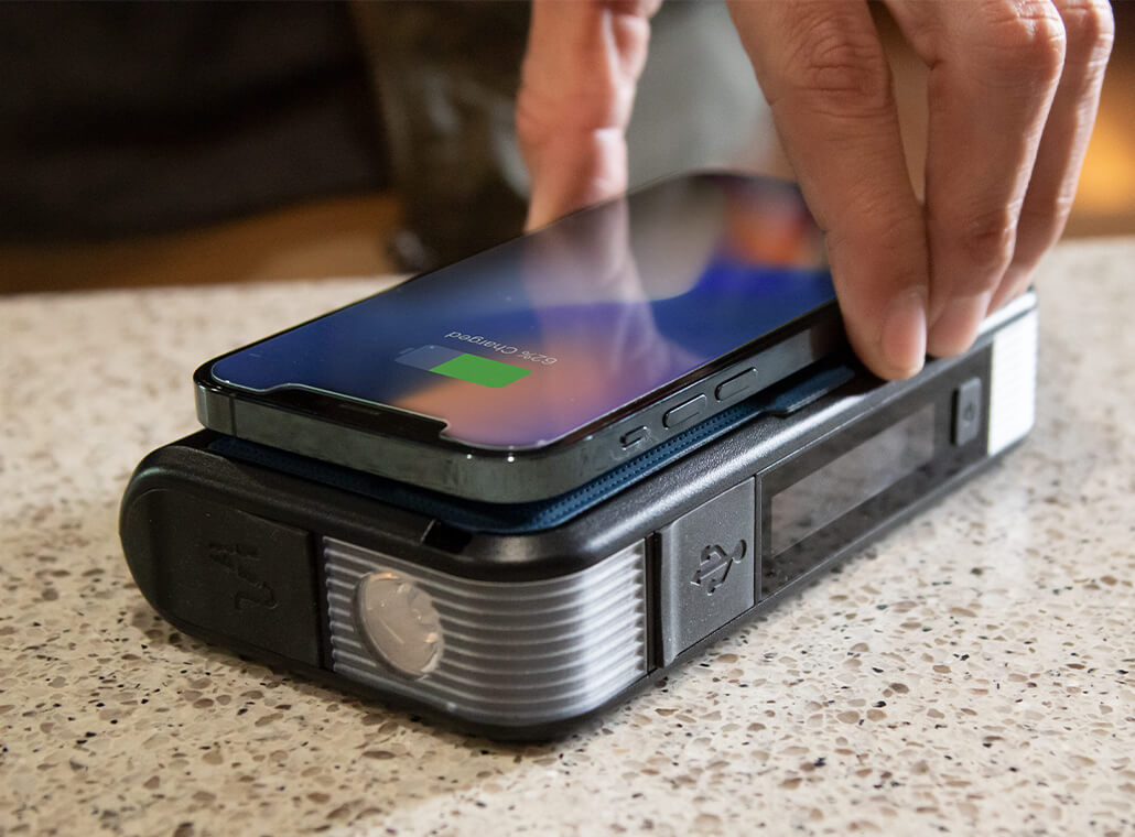 TYPE S 12V 6.0L Battery Jump Starter with Built-in USB-C Cable & LCD Display and 8,000mAh Qi Power Bank