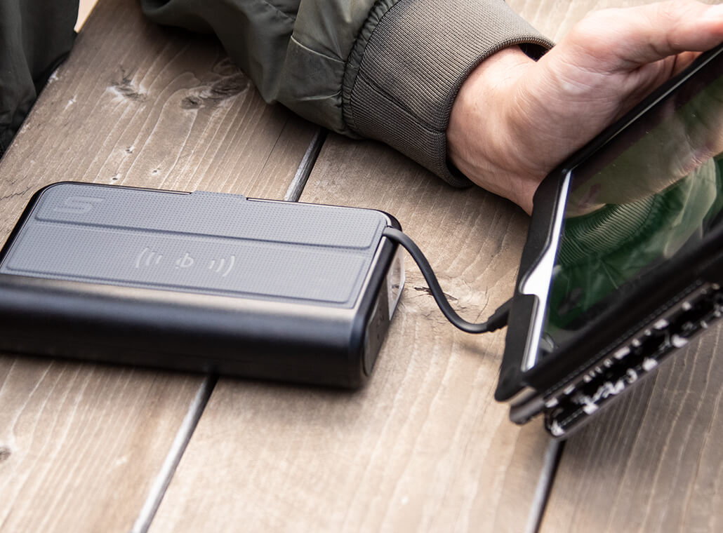 TYPE S 12V 6.0L Battery Jump Starter with Built-in USB-C Cable & LCD Display and 8,000mAh Qi Power Bank